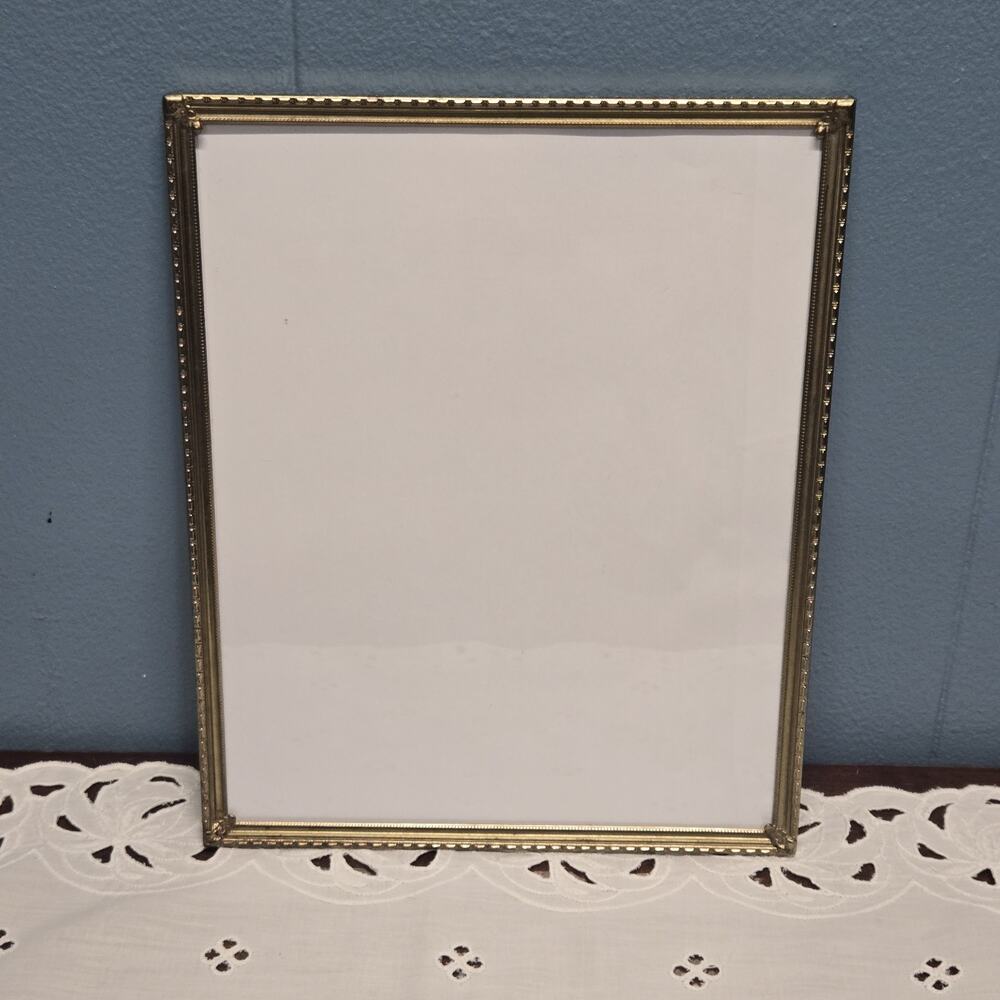 Vtg Gold Brass Color Metal 8X10 Frame w/ No Back Hardware